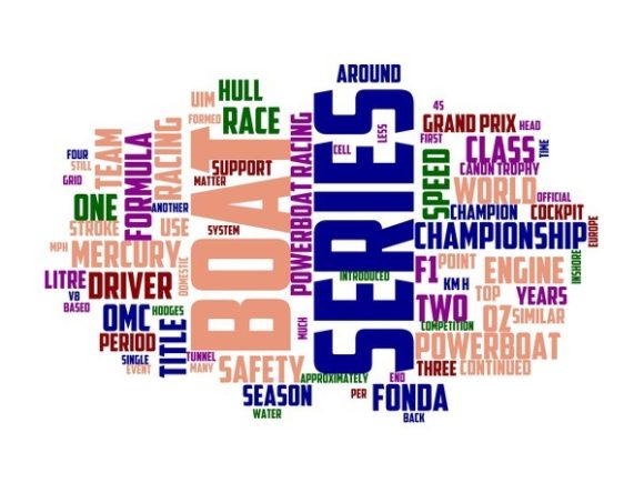 F1 Powerboat Typography