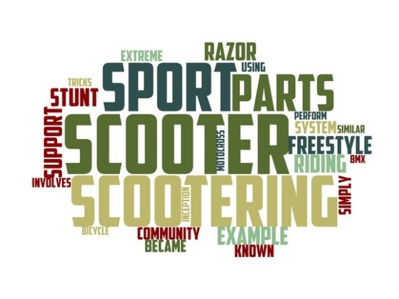 Freestyle Scootering Typography Banner: A Beautiful Hand Drawn Wordcloud for Creative Expression